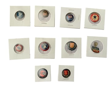 WWI & WWII Era Liberty Loan Buttons, War Fund, War Work Campaign Lot of 10 Home Front