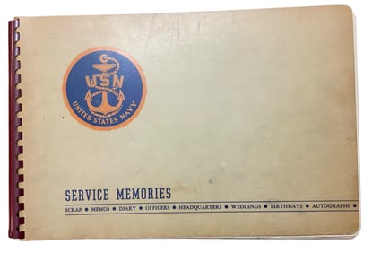 WWII Era Named U.S. Navy Hawaii Scrapbook
