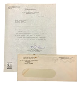 WWII 1945 Major General Chaplain Arnold Chief of Chaplains Signed Letter