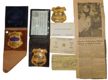 Lot 1930s - 50s Parma, Ohio Police & Probation Badges Named Lot