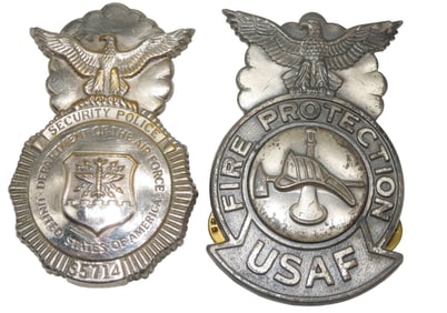 Vietnam War USAF Air Force Security Police & Fire Protection Badges Lot