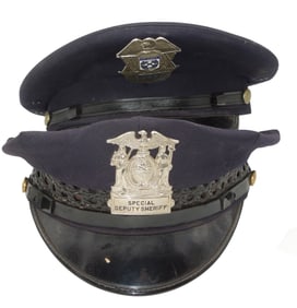 Vintage 1960s - 70s New York Deputy Sheriff & Guard Caps & Badges