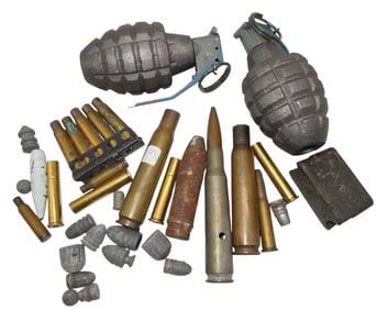 Lot WWII - Vietnam Inert Grenades Shells Stripper Clips
