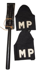 Vietnam War US Army Military Police 1968 Night Stick & MP Brassard Armbands