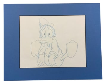 Disney Donald Duck Confused Matted Pencil Concept Color Sketch Animator Carl Barks #10