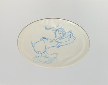 Disney Donald Duck Shushing Matted Pencil Concept Color Sketch Animator Carl Barks #3