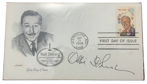 Disney Animator Signed FDC First Day Cover Ollie Johnston Original Nine Old Men