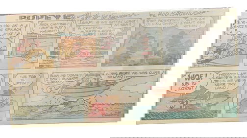 Popeye the Sailor Artist Bud Sagendorf Signed 1977 Comic