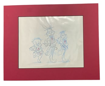 Warner Bros. Looney Tunes Bugs Bunny, Porky Pig & Daffy Duck Color Pencil Sketch