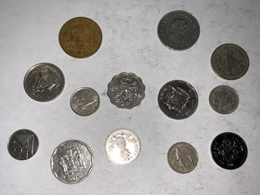 Foreign Coins Lot Bermuda Bahamas Barbados Aruba Jamaica 1807-2018