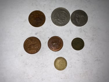 Foreign Coins Lot Mexico Spain 1943-1980