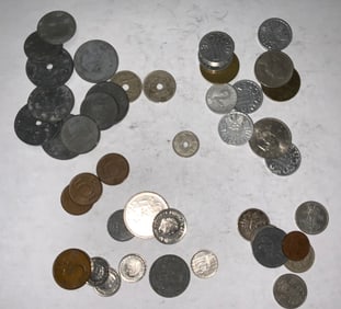 Foreign Coins Lot Norway Austria Netherlands Sweden Denmark Belgium 1904-1983