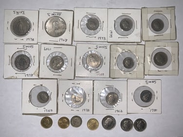 Foreign Coins Lot Switzerland 1926-1983