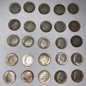 Roosevelt Silver Dime Lot (25) #4