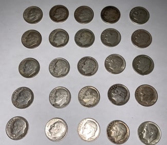 Roosevelt Silver Dime Lot (25) #6