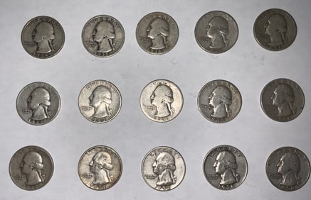 Washington Silver Quarters Lot (15) #1