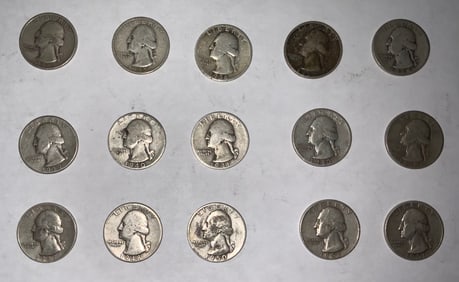 Washington Silver Quarters Lot (15) #3