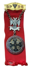 SP RS 32nd Scottish Rite Master Mason Masonic Double Eagle Badge Springfield