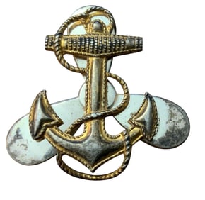 WWII Era USN Navy WAVES Collar Insignia Pin Sterling Silver