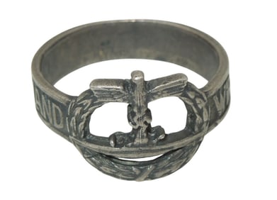 WWII German Kriegsmarine Atlantic Service U-Boat Submarine Ring