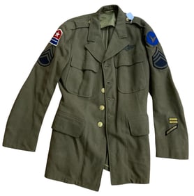 WWII Army Air Force AAF Middle East Forces Command Named S/Sgt Uniform w/ RARE Wing