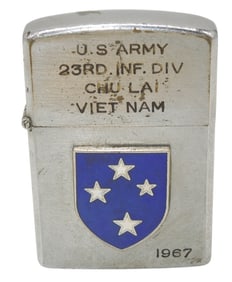 Original Vietnam War 23rd Infantry Division Chu Lai 1967 SNIPER Lighter