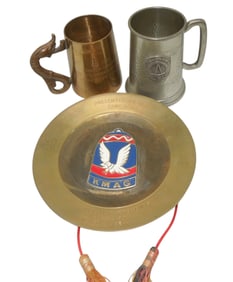 Original Vietnam War 1960s USAF & Army Mugs KMAG Plate Named