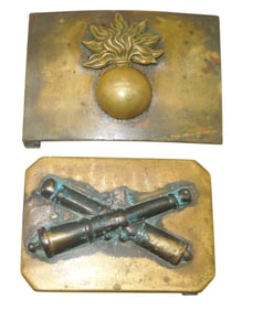 Early 1900s French Army Zouave 2nd Empire Era Military Belt Buckles