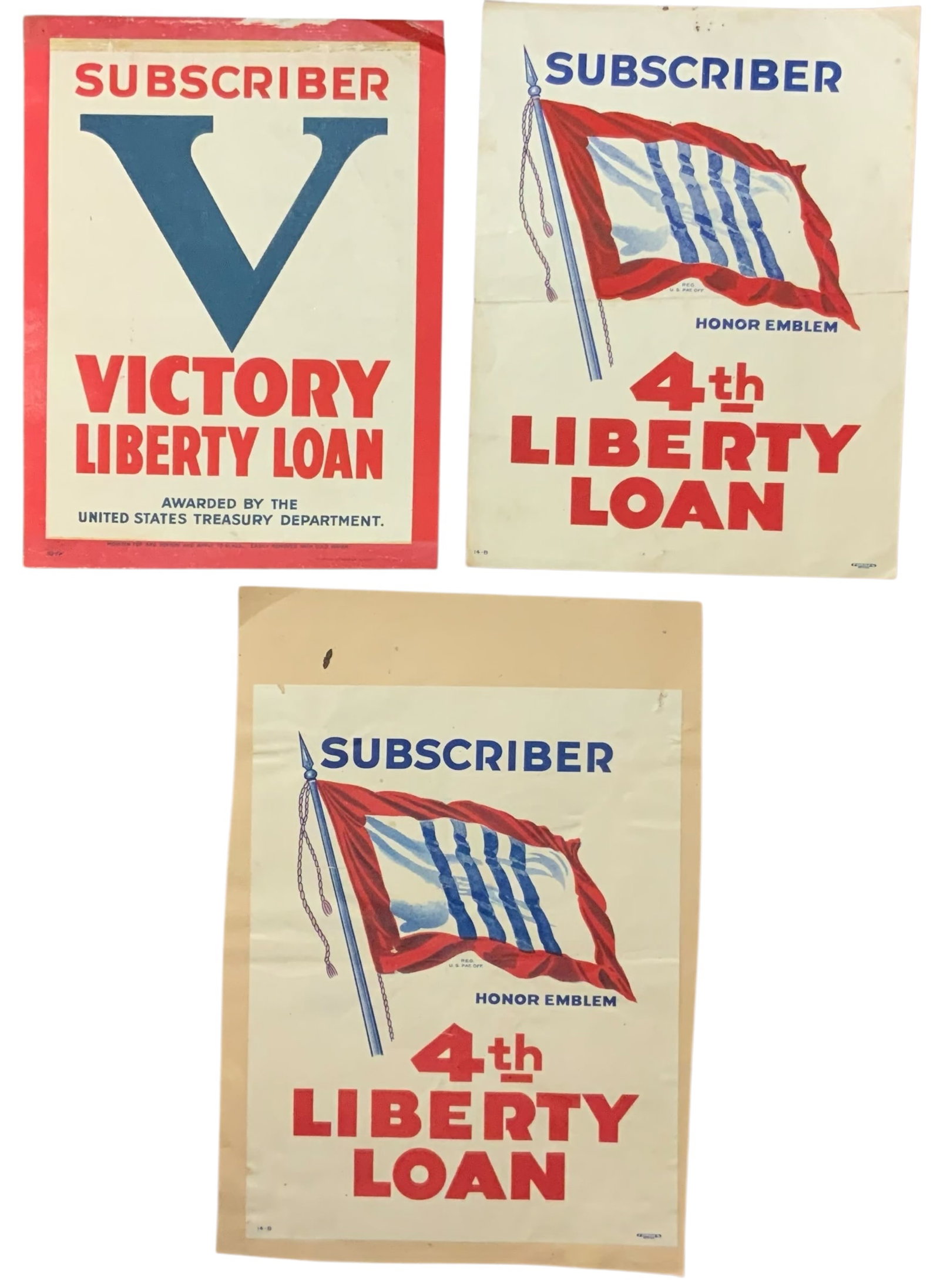 WWI Era Subscriber Victory & 4th Liberty Loan Home Front Awards Lot (4) (1 of 6)
