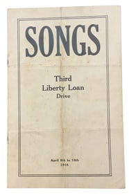 WWI 1918 Third 3rd Liberty Loan Song Book Home Front