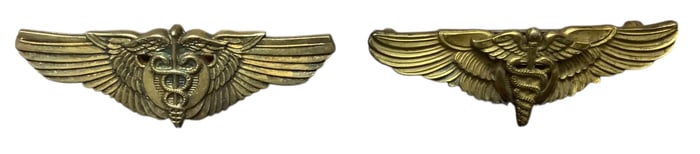 WWII Era Army Air Corps Flight Surgeon Wings Badges Lot (2)