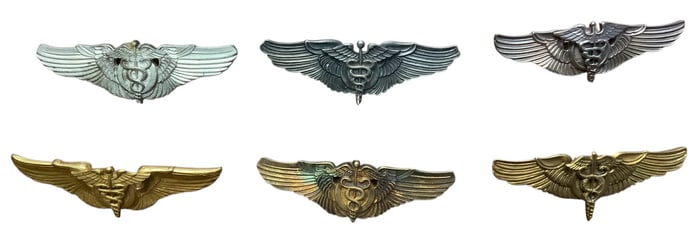 WWII Army Air Forces Flight Surgeon Wings Badges Lot (6)