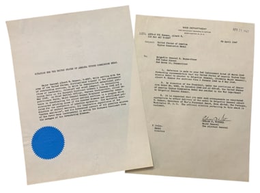 WWII RARE Army Major General MG Kenner Typhus Commission Medal Citation