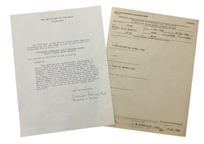 WWII Named Pilot Distinguished Flying Cross DFC Gold Star Citation