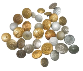 Lot WWI - WWII German Military Political Imperial Uniform Buttons