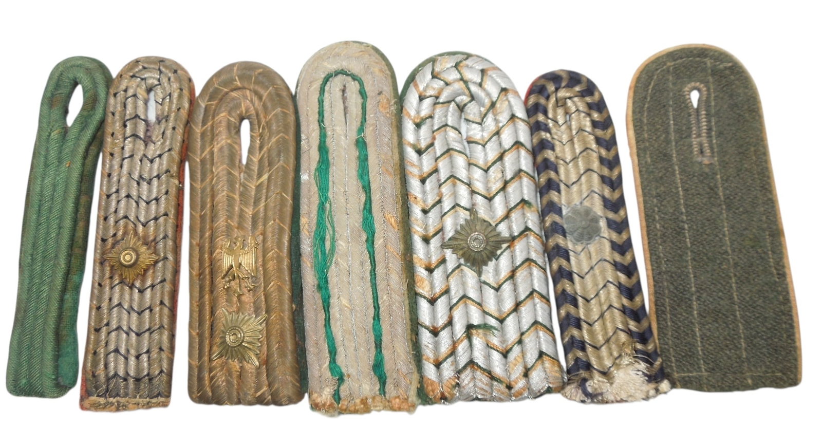 WWI - WWII German Military Officer Uniform Shoulder Boards: Original as shown. Glue residue on the backs.