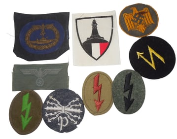 Lot WWII German Cloth Military Afrika Korps Kriegsmarine Heer Patches Insignia