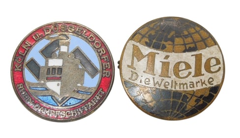 Lot (2) WWII German Shipping & Manufacturing Company Lapel Pins