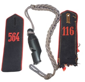 WWII Hitler Youth Uniform Shoulder Boards & Whistle