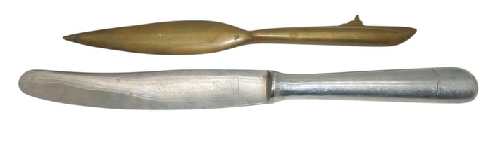 WWII German U-Boat Submarine Letter Opener & Luftwaffe Mess Knife