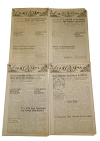 Lot (4) WWII South Pacific Daily News Newspapers General MacArthur