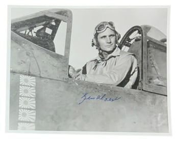WWII USMC Marine Quadruple Ace Pilot Ken Walsh MOH Signed Photo