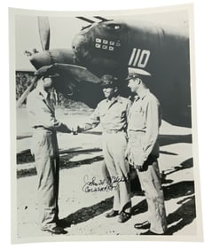 WWII Pilot Ace John Mitchell Operation Vengeance 412 Fighter Group Signed Photo