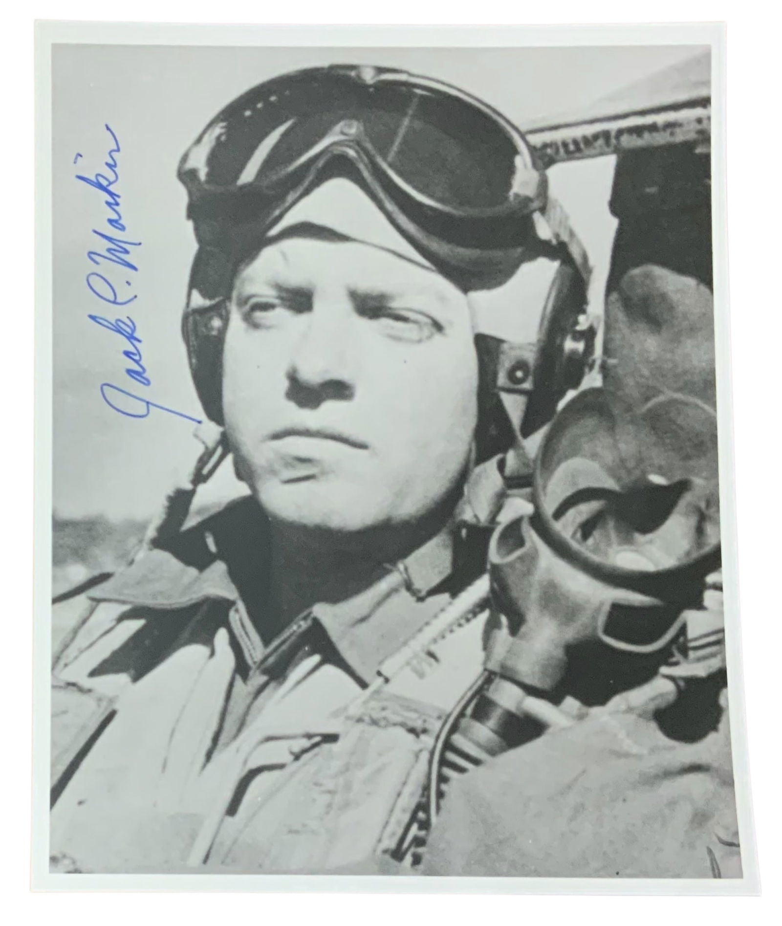 WWII Army Air Force Fighter Ace Pilot Jack Mankin Signed Photo Silver Star (1 of 3)