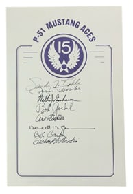 WWII P-51 Mustang Aces 15th Air Force Signed Book Plate Goebel Dunkin McCorkle