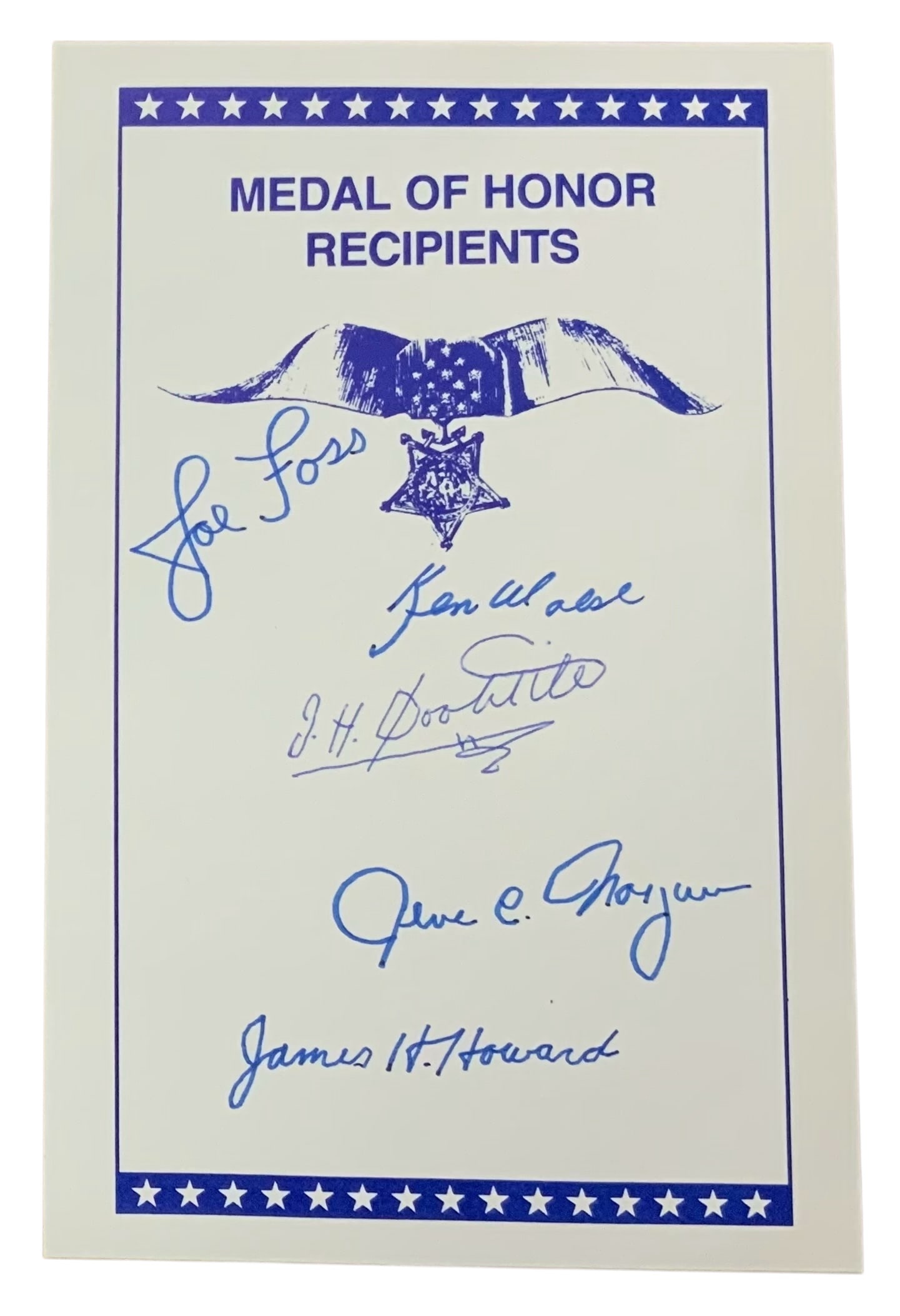 WWII Medal of Honor MOH Foss Doolittle Walsh Howard Morgan Signed Book Plate (1 of 3)