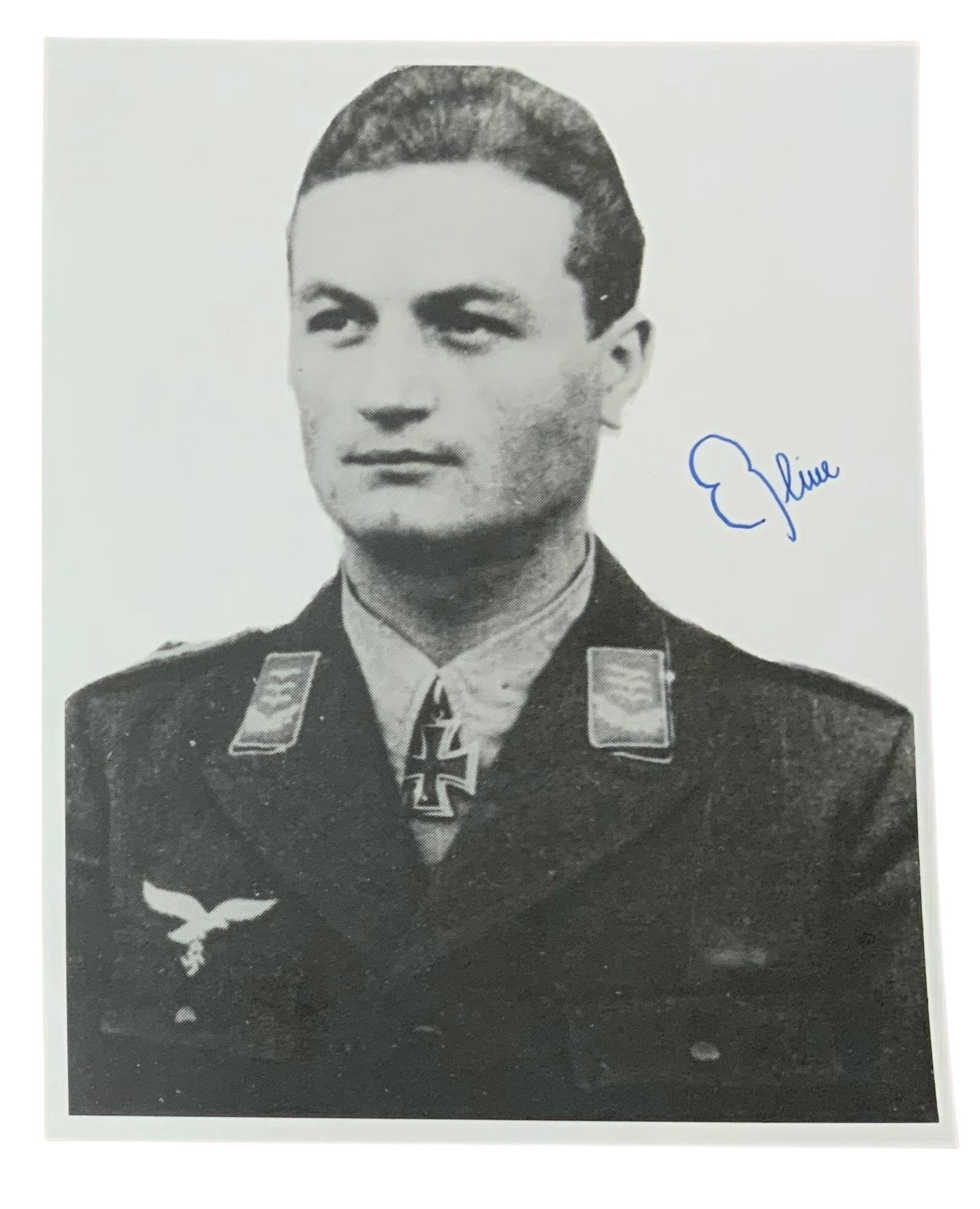 WWII German Erich Beine Paratrooper Knights Cross Signed Photo (1 of 3)