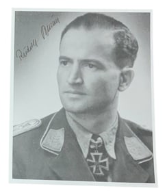 WWII German Rudolf Braun Luftwaffe Stuka Dive Bomber Knights Cross Signed Photo