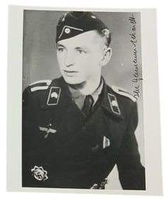 WWII German Wehrmacht Panzer Ace Hermann Eckardt Knights Cross Signed Photo