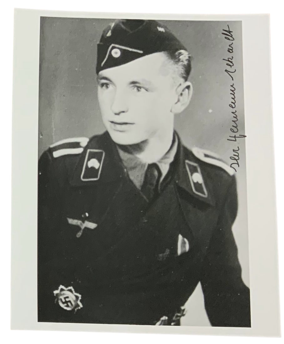 WWII German Wehrmacht Panzer Ace Hermann Eckardt Knights Cross Signed Photo (1 of 3)